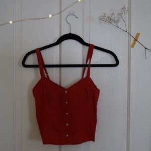 red abercrombie cropped tank
